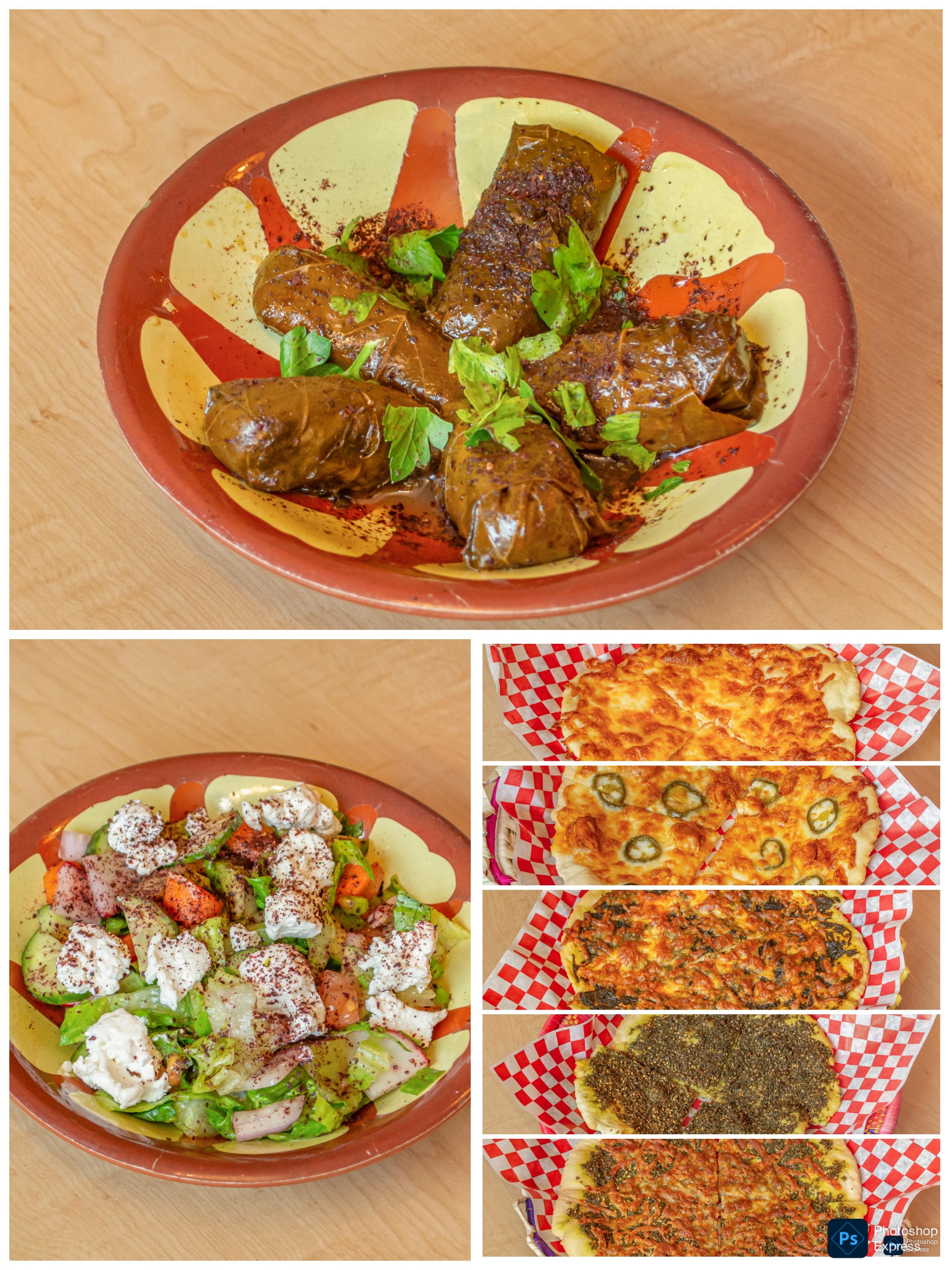 NB MEAL DEAL MEDITERRANEAN SALAD + GRAPE LEAVES + YOUR CHOICE OF FLAT BREAD